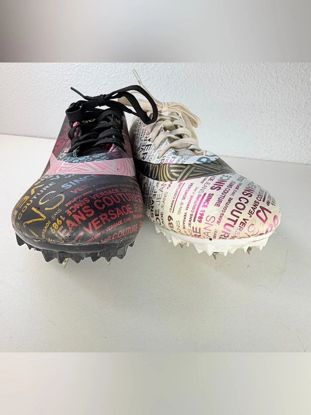 Versace Jeans Couture Logo Print Soccer Cleats Womens 7.5 EU 41 VERY RARE